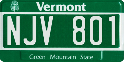 VT license plate NJV801