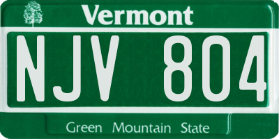 VT license plate NJV804