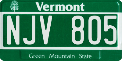 VT license plate NJV805