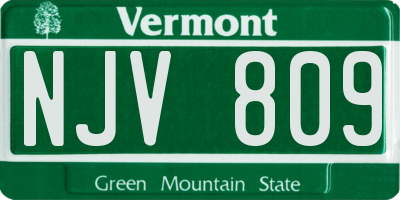 VT license plate NJV809