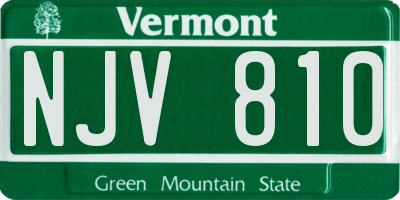 VT license plate NJV810