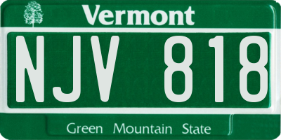 VT license plate NJV818