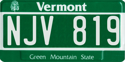 VT license plate NJV819