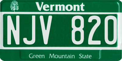 VT license plate NJV820