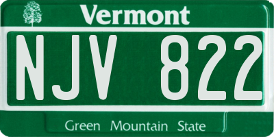 VT license plate NJV822