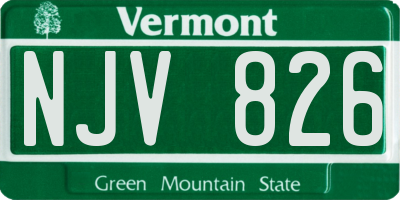 VT license plate NJV826