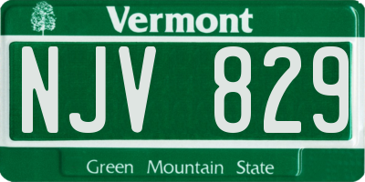 VT license plate NJV829