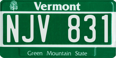 VT license plate NJV831