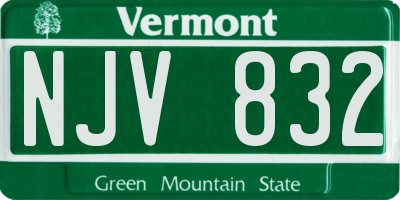 VT license plate NJV832