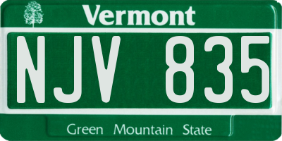 VT license plate NJV835