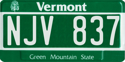 VT license plate NJV837