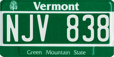 VT license plate NJV838