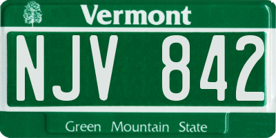 VT license plate NJV842