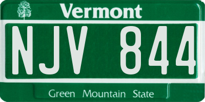 VT license plate NJV844