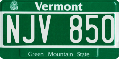 VT license plate NJV850