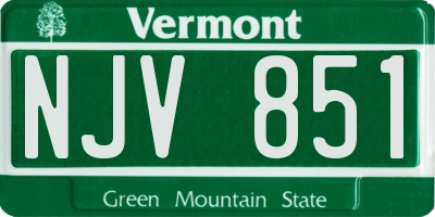 VT license plate NJV851