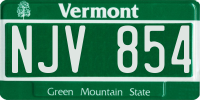VT license plate NJV854