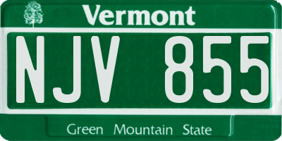VT license plate NJV855