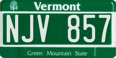 VT license plate NJV857