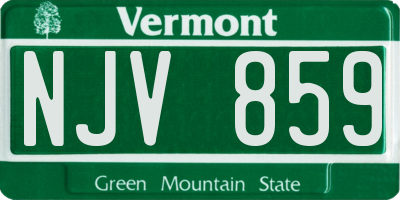VT license plate NJV859