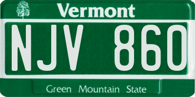 VT license plate NJV860