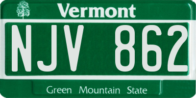 VT license plate NJV862
