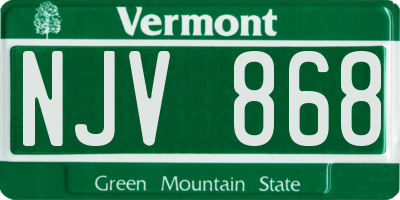 VT license plate NJV868