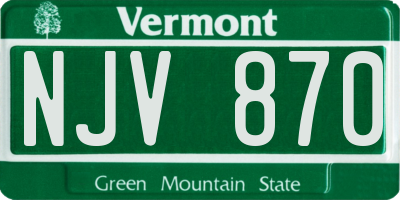 VT license plate NJV870