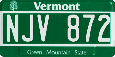 VT license plate NJV872