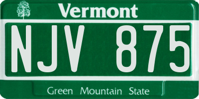 VT license plate NJV875