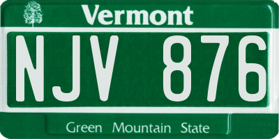 VT license plate NJV876