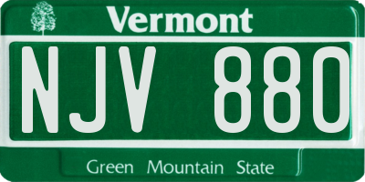 VT license plate NJV880