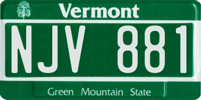 VT license plate NJV881