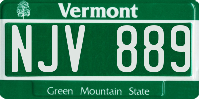 VT license plate NJV889