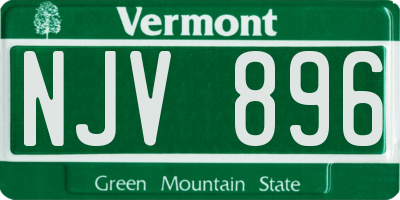 VT license plate NJV896