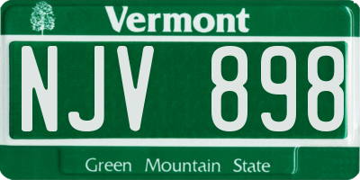 VT license plate NJV898