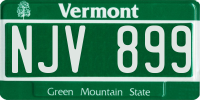 VT license plate NJV899