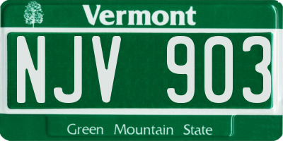 VT license plate NJV903