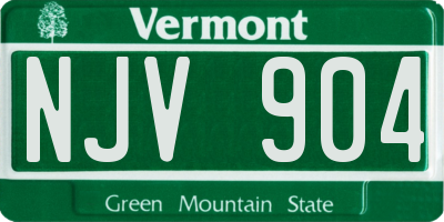 VT license plate NJV904