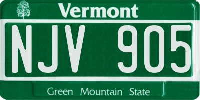 VT license plate NJV905