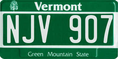 VT license plate NJV907