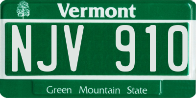 VT license plate NJV910