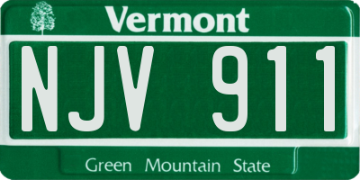VT license plate NJV911