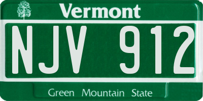 VT license plate NJV912
