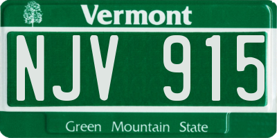 VT license plate NJV915