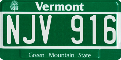 VT license plate NJV916
