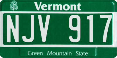 VT license plate NJV917