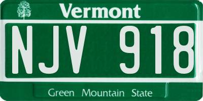 VT license plate NJV918