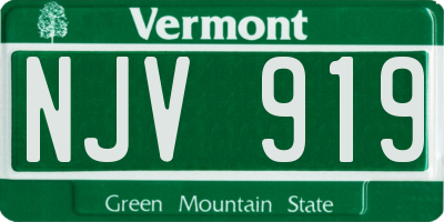 VT license plate NJV919