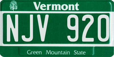 VT license plate NJV920